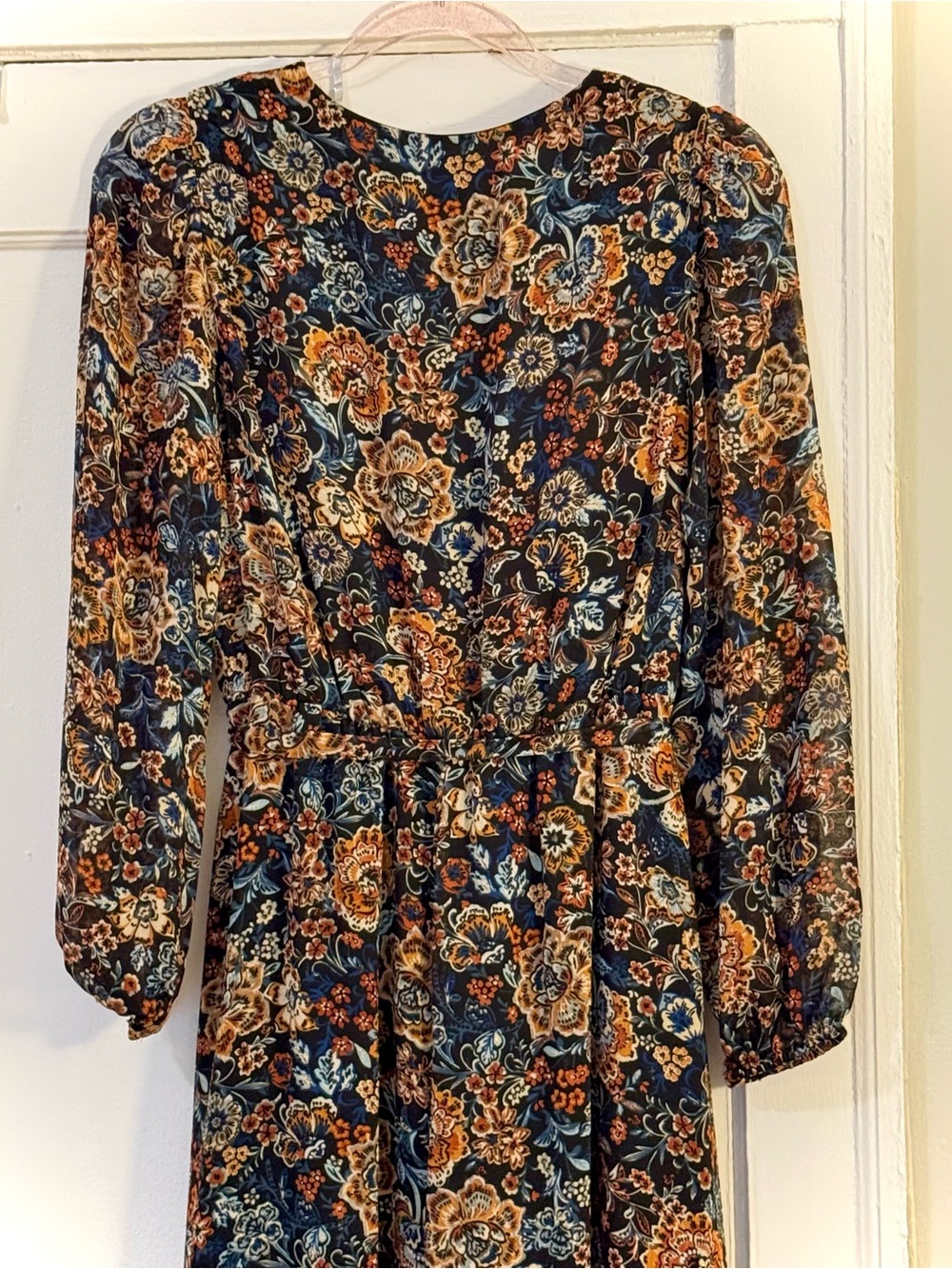 Halogen Long Sleeve Floral Maxi Dress